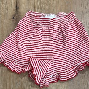 Zara Red and White Striped Shorts